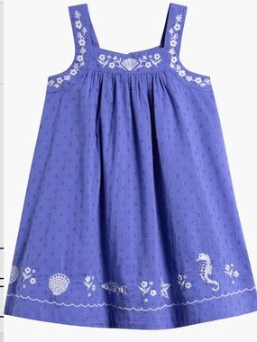 Mini Boden Wisteria Blue Embroidered Sea Life Sundress